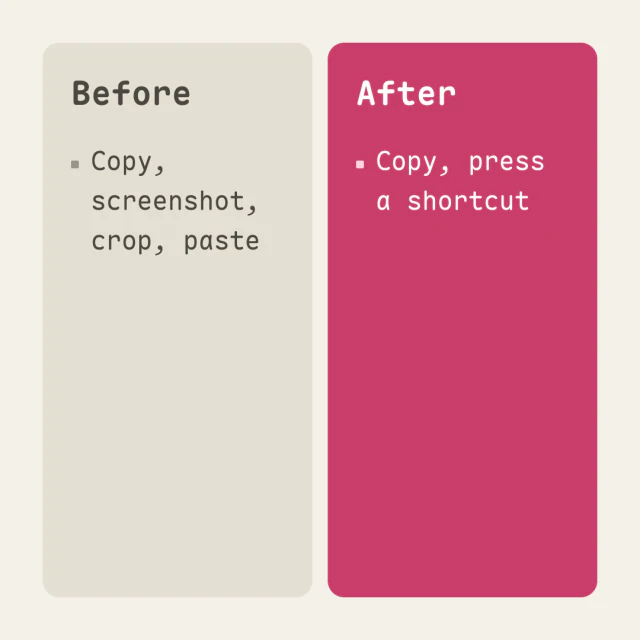 Comparison card made from the sample text, in the Side by side style.