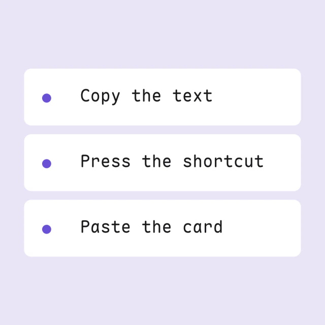 List card in the Stacked steps style.