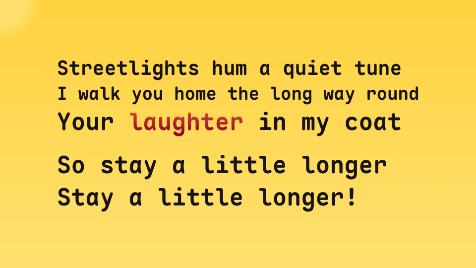 Lyrics, 16:9.