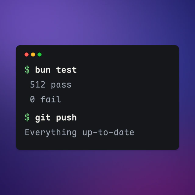 Terminal session card made from the sample text, in the Night terminal style.