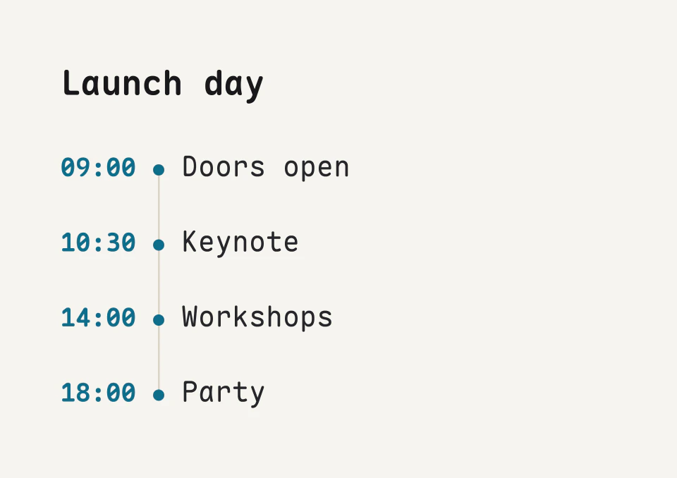 Schedule, 16:9.