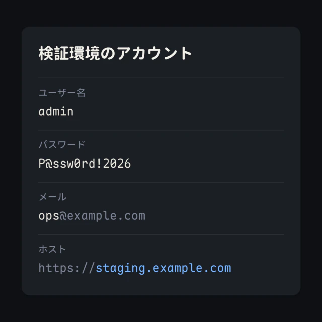 情報カードカード、認証情報スタイル。